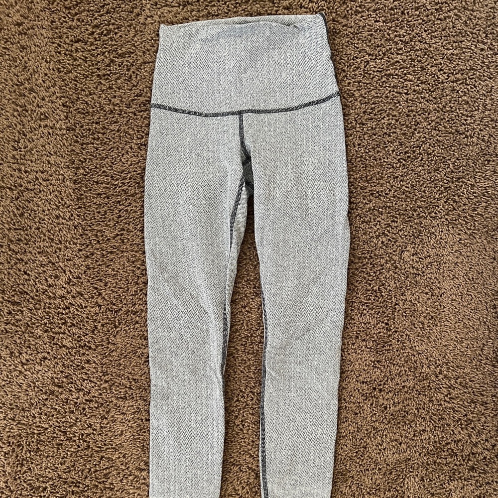 LULULEMON Women's Wunder Under Roll Down High-Rise Cotton Pants Leggings size 2